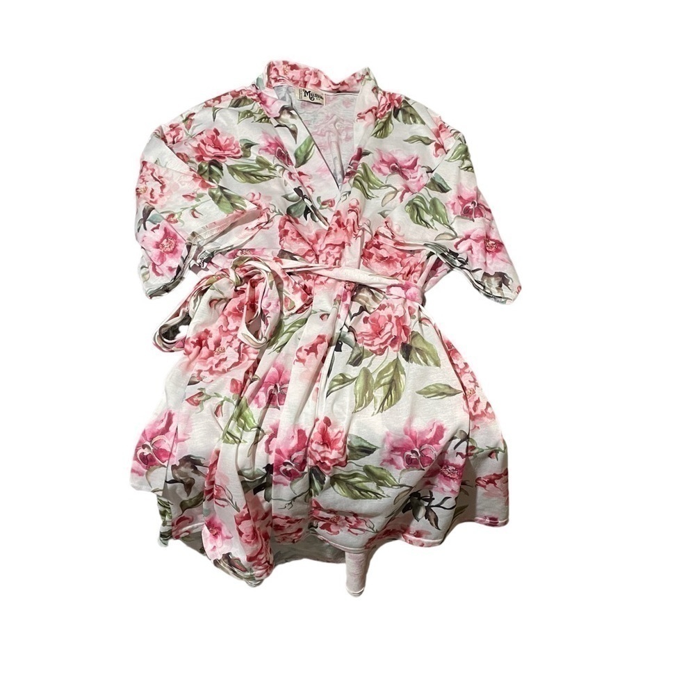 Show Me Your MuMu Pink Floral Satin Robe